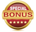 Golden Web button bonus -vector image